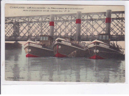 CONFLANS: Les Remmorqueurs, La Pénichienne En Stationnement Pour L'inondation De Janvier 1910, Canal - Très Bon état - Other & Unclassified