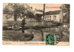 36- DUN-le-POELIER (Indre)- MOULIN- ECRITE- TIMBREE-1915 - Altri & Non Classificati