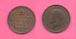 Angleterre One Third Farthing 1913 England Inghilterra Bronze Coin King Georgius Coin Struk For Malta  Typological Coin - A. 1/4 - 1/3 - 1/2 Farthing