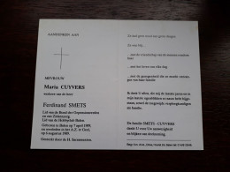 Maria Cuyvers ° Balen 1909 + Geel 1989 X Ferdinand Smets - Obituary Notices