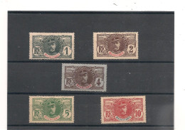 MAURITANIE  1906 N° 1/5* Cote : 25,00 € - Unused Stamps