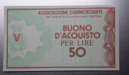 BUONO D' ACQUISTO DA LIRE 50 ASS COMMERCIANTI VILLASTELLONE VALIDO FINO AL 31.12.1976 (A.6) - [10] Checks And Mini-checks