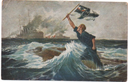 Allemagne -  1914 - Sous Mariniers  En Détresse - Appel A L'aide - ( Défectueuse )   CPA - Submarinos
