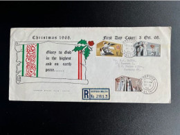 MALTA 1968 REGISTERED FDC CHRISTMAS SEND FROM COSPICUA TO BREMEN 03-10-1968 - Malte