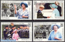 Tuvalu 2001 Queen Mother Overprints 4v, Mint NH, History - Kings & Queens (Royalty) - Koniklijke Families