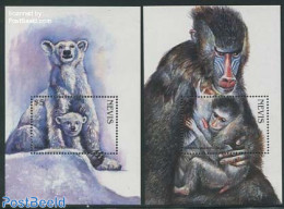 Nevis 1998 Rare Animals 2 S/s, Mint NH, Nature - Animals (others & Mixed) - Bears - Monkeys - St.Kitts E Nevis ( 1983-...)