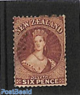 New Zealand 1864 6P Brown, WM Star, Used, Used Or CTO - Used Stamps