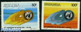 Rwanda 1985 UNO 40th Anniversary 2v, Mint NH, History - United Nations - Otros & Sin Clasificación