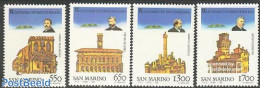 San Marino 1988 Bologna University 4v, Mint NH, Science - Education - Art - Architecture - Ongebruikt