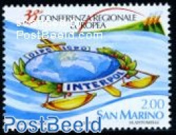 San Marino 2009 Interpol 1v, Mint NH, Various - Maps - Police - Ungebraucht