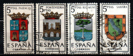 SPAGNA - 1965 - STEMMI DELLE PROVINCE SPAGNOLE: PALENCIA, PONTEVEDRA, RIO MUNI, SAHARA - USATI - Gebruikt