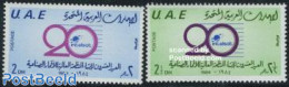 United Arab Emirates 1984 Intelsat 2v, Mint NH, Science - Telecommunication - Telecom