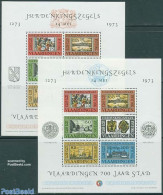 Netherlands, Memorial Stamps 1973 700 Years Vlaardingen 2 S/s, Mint NH, History - Transport - Coat Of Arms - History -.. - Barcos