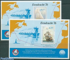 Netherlands, Memorial Stamps 1976 Eendracht 76 2 S/s, Mint NH, Transport - Ships And Boats - Bateaux