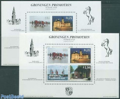 Netherlands, Memorial Stamps 1977 Groningen Pomotion 2 S/s, Mint NH, Sport - Transport - Various - Sailing - Ships And.. - Voile