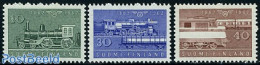 Finland 1962 Railways Centenary 3v, Mint NH, Transport - Railways - Ongebruikt