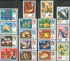 Fiji 1969 Definitives 17v, Mint NH, History - Nature - Transport - Coat Of Arms - Birds - Butterflies - Fish - Flowers.. - Fische