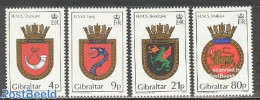 Gibraltar 1985 Naval Arms 4v, Mint NH, History - Coat Of Arms - Gibraltar