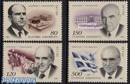 Greece 1997 Papandreu 4v, Mint NH, History - Politicians - Unused Stamps