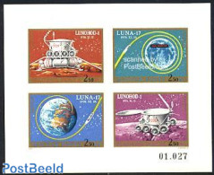 Hungary 1971 Luna 17 S/s Imperforated, Mint NH, Transport - Space Exploration - Nuevos