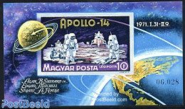 Hungary 1971 Apollo 14 S/s Imperforated, Mint NH, Transport - Space Exploration - Nuovi