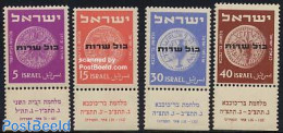 Israel 1951 On Service 4v, Mint NH, Various - Money On Stamps - Autres & Non Classés