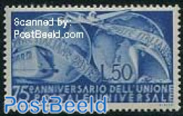 Italy 1949 75 Years UPU 1v, Unused (hinged), Transport - U.P.U. - Railways - Otros & Sin Clasificación