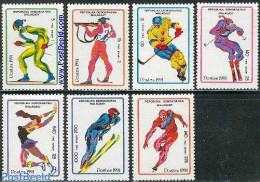 Madagascar 1991 Olympic Winter Games 7v, Mint NH, Sport - Ice Hockey - Olympic Winter Games - Skating - Skiing - Jockey (sobre Hielo)