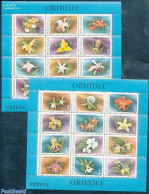 Romania 1988 Orchids 2x12v M/s, Mint NH, Nature - Flowers & Plants - Orchids - Nuovi