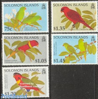 Solomon Islands 1996 Parrots 5v, Mint NH, Nature - Birds - Parrots - Solomon Islands (1978-...)