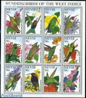 Nevis 1995 Hummingbirds 12v M/s, Mint NH, Nature - Birds - Flowers & Plants - Hummingbirds - St.Kitts E Nevis ( 1983-...)