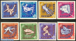 Romania 1963 Olympic Winter Games 8v Imperforated, Mint NH, Sport - (Bob) Sleigh Sports - Ice Hockey - Olympic Winter .. - Unused Stamps