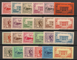 Martinique - 1933-38 - N°Yv. 133 à 154 - Série Complète - Non Dentelé / Imperf. - Neuf */** - MHVF / MNH - Unused Stamps