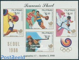 Philippines 1988 Olympic Games Seoul S/s, Mint NH, Sport - Basketball - Judo - Olympic Games - Shooting Sports - Baloncesto