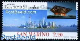 San Marino 2009 Expo 2010 Shanghai 1v, Mint NH, Various - World Expositions - Art - Modern Architecture - Nuovi