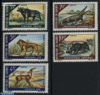 Dahomey 1968 Animals 5v, Mint NH, Nature - Animals (others & Mixed) - Cat Family - Crocodiles - Hippopotamus - Reptiles - Sonstige & Ohne Zuordnung