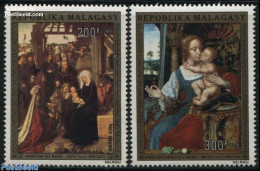 Madagascar 1974 Christmas 2v (Gerard David, Quentin Massys), Mint NH, Religion - Christmas - Art - Paintings - Weihnachten