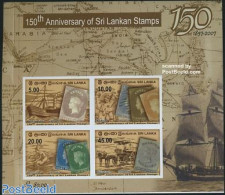 Sri Lanka (Ceylon) 2007 150 Years Stamps S/s Imperforated, Mint NH, Nature - Transport - Horses - Stamps On Stamps - S.. - Stamps On Stamps