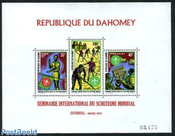 Dahomey 1972 Scouting S/s, Mint NH, Performance Art - Sport - Various - Music - Scouting - Agriculture - Música