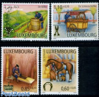 Luxemburg 2010 Old Handicrafts 4v, Mint NH, Nature - Horses - Wine & Winery - Art - Handicrafts - Unused Stamps