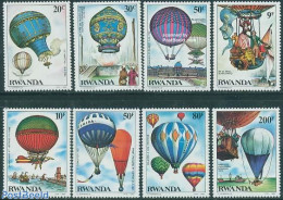 Rwanda 1984 Aviation Bicentenary 8v, Mint NH, Transport - Balloons - Ships And Boats - Montgolfières