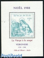 Rwanda 1988 Christmas S/s, Mint NH, Religion - Christmas - Art - Paintings - Kerstmis