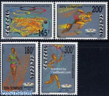Senegal 1992 Olympic Games 4v, Mint NH, Sport - Various - Athletics - Olympic Games - Maps - Atletiek