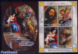 Grenada Grenadines 2006 Christmas, Rubens Paintings 4v M/s, Mint NH, Religion - Christmas - Art - Paintings - Rubens - Noël