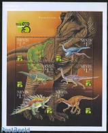 Nevis 1999 Preh. Animals 6v M/s, Saltasaurus, Mint NH, Nature - Prehistoric Animals - Preistorici