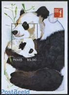 Nevis 1997 Hong Kong 97, Panda S/s, Mint NH, Nature - Philately - Pandas - St.Kitts-et-Nevis ( 1983-...)