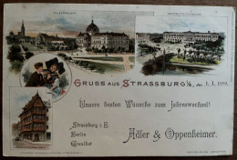 Gruss Aus Strasbourg Adler & Oppenheimer - Circulée 30 / 12 / 1898 - Strasbourg