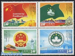 Macao 2004 55 Years P.R. China 4v [+], Mint NH, History - Coat Of Arms - Flags - Art - Bridges And Tunnels - Ongebruikt