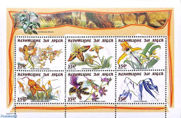 Niger 1998 Orchids 6v M/s, Mint NH, Nature - Orchids - Niger (1960-...)