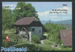 Switzerland 2002 Watermills Booklet, Mint NH, Various - Stamp Booklets - Mills (Wind & Water) - Ongebruikt